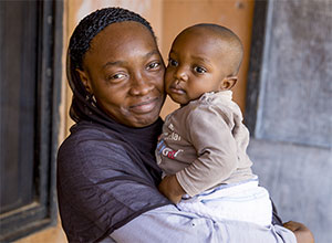 Woman holding baby