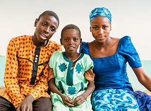 Woman with two kids