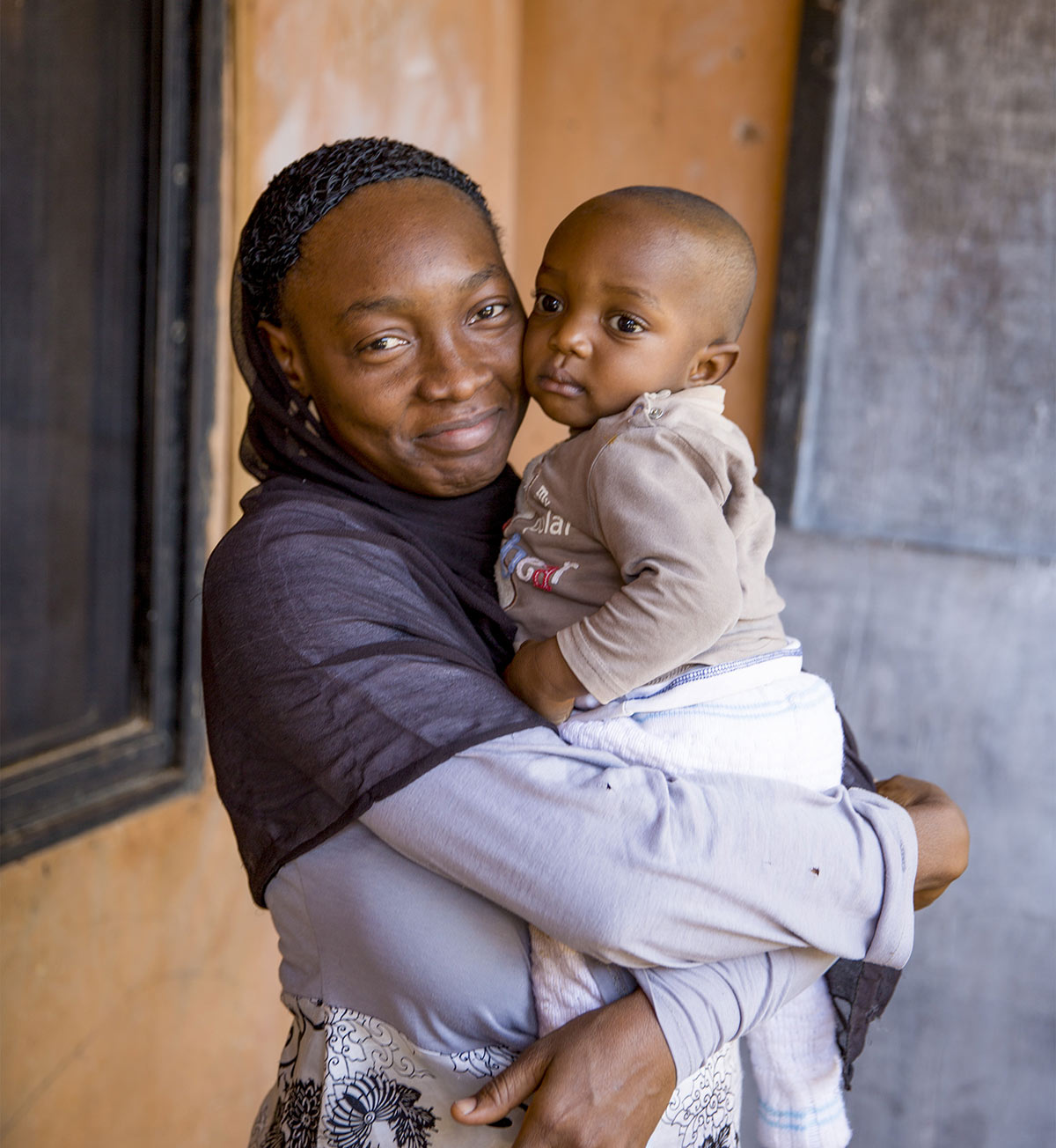 Woman holding a baby